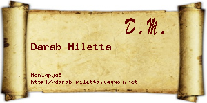 Darab Miletta névjegykártya